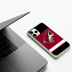 Чехол iPhone 11 Pro матовый Arizona Coyotes, цвет: 3D-салатовый — фото 2