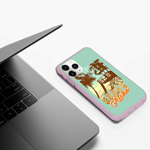 Чехол iPhone 11 Pro матовый Aloha / 3D-Розовый – фото 3
