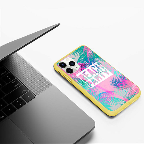 Чехол iPhone 11 Pro матовый Beach Party / 3D-Желтый – фото 3