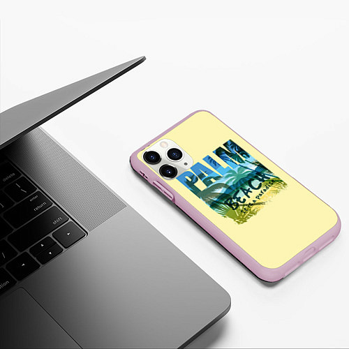 Чехол iPhone 11 Pro матовый Beach it is a Paradise / 3D-Розовый – фото 3