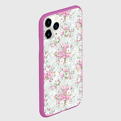 Чехол iPhone 11 Pro матовый Flower pattern, цвет: 3D-фиолетовый — фото 2
