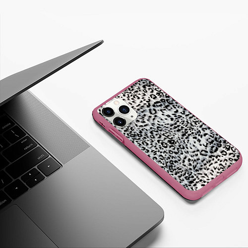 Чехол iPhone 11 Pro матовый White Jaguar / 3D-Малиновый – фото 3