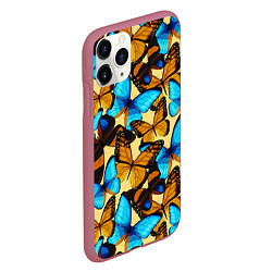 Чехол iPhone 11 Pro матовый Бабочки, цвет: 3D-малиновый — фото 2