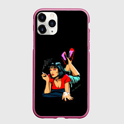 Чехол iPhone 11 Pro матовый Pulp Fiction: Mia Wallace, цвет: 3D-малиновый