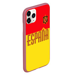 Чехол iPhone 11 Pro матовый Сборная Испании: Евро 2016, цвет: 3D-малиновый — фото 2