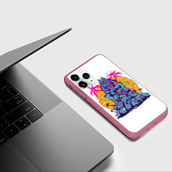 Чехол iPhone 11 Pro матовый Hotline Miami: Throne, цвет: 3D-малиновый — фото 2