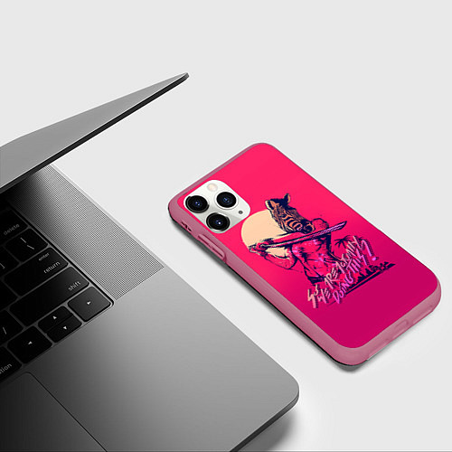 Чехол iPhone 11 Pro матовый So we are actually doing this? / 3D-Малиновый – фото 3