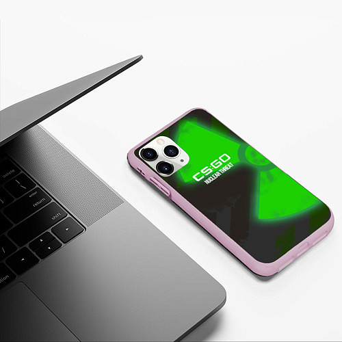 Чехол iPhone 11 Pro матовый Cs:go - Nuclear Threat Ядерная Угроза / 3D-Розовый – фото 3