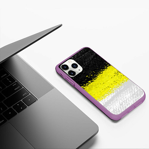 Чехол iPhone 11 Pro матовый Имперский флаг 1858 года / 3D-Фиолетовый – фото 3