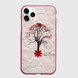 Чехол iPhone 11 Pro матовый RHCP: Red Tree, цвет: 3D-малиновый