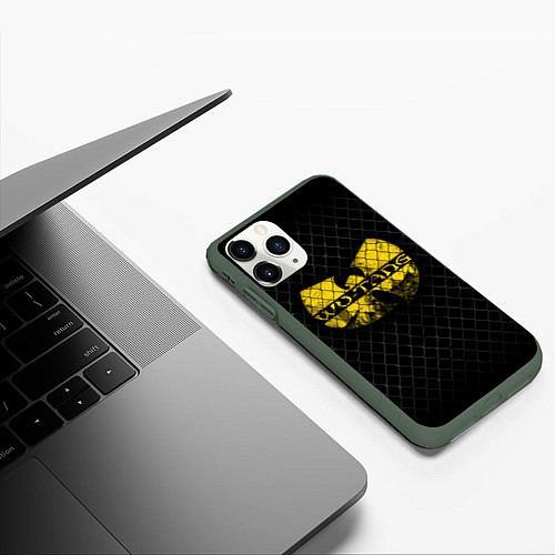 Чехол iPhone 11 Pro матовый Wu-Tang Clan: Grid / 3D-Темно-зеленый – фото 3