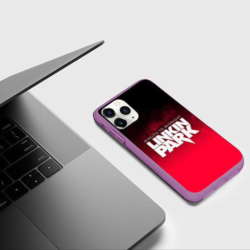 Чехол iPhone 11 Pro матовый Linkin Park: Minutes to midnight / 3D-Фиолетовый – фото 3