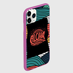 Чехол iPhone 11 Pro матовый Алоха, цвет: 3D-фиолетовый — фото 2