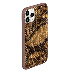 Чехол iPhone 11 Pro матовый Змеиная кожа, цвет: 3D-коричневый — фото 2