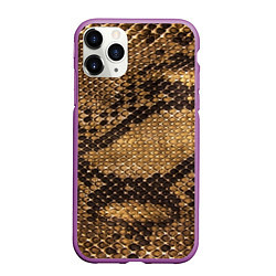 Чехол iPhone 11 Pro матовый Змеиная кожа, цвет: 3D-фиолетовый