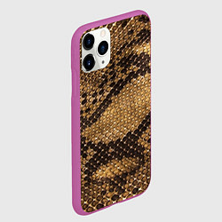 Чехол iPhone 11 Pro матовый Змеиная кожа, цвет: 3D-фиолетовый — фото 2