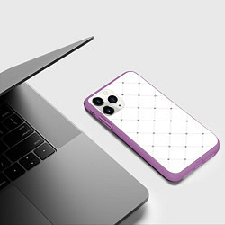 Чехол iPhone 11 Pro матовый Точечный узор!, цвет: 3D-фиолетовый — фото 2