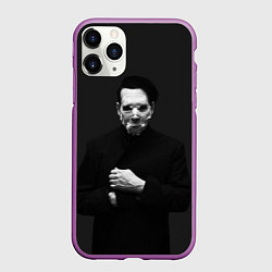 Чехол iPhone 11 Pro матовый Marilyn Manson, цвет: 3D-фиолетовый