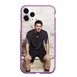 Чехол iPhone 11 Pro матовый Улыбчивый Месси, цвет: 3D-фиолетовый