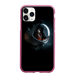 Чехол iPhone 11 Pro матовый Aliens Astronaut, цвет: 3D-малиновый