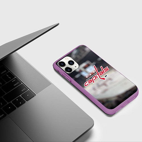 Чехол iPhone 11 Pro матовый Washington Capitals / 3D-Фиолетовый – фото 3