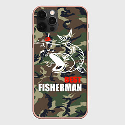 Чехол для iPhone 12 Pro Max Best fisherman, цвет: 3D-светло-розовый