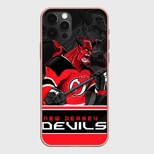 Чехол iPhone 12 Pro Max New Jersey Devils / 3D-Светло-розовый – фото 1