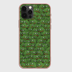 Чехол для iPhone 12 Pro Max Грустные лягушки, цвет: 3D-светло-розовый