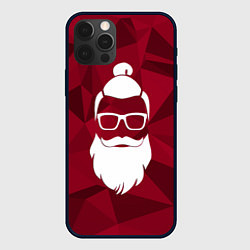 Чехол для iPhone 12 Pro Max Санта хипстер, цвет: 3D-черный