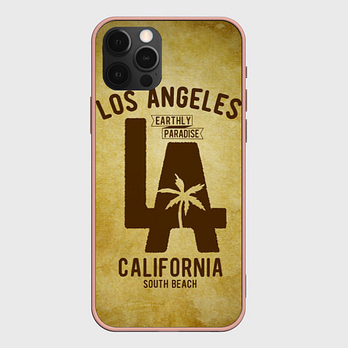 Чехол iPhone 12 Pro Max Лос-Анджелес / 3D-Светло-розовый – фото 1