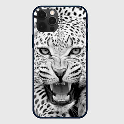 Чехол для iPhone 12 Pro Max Белый леопард, цвет: 3D-черный