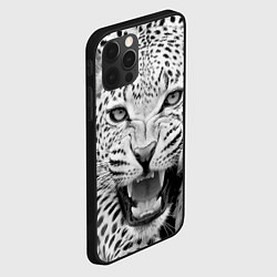 Чехол для iPhone 12 Pro Max Белый леопард, цвет: 3D-черный — фото 2