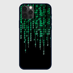 Чехол для iPhone 12 Pro Max Цифровой поток из матрицы, цвет: 3D-черный