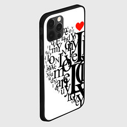 Чехол для iPhone 12 Pro Max Love - текстовое сердце, цвет: 3D-черный — фото 2