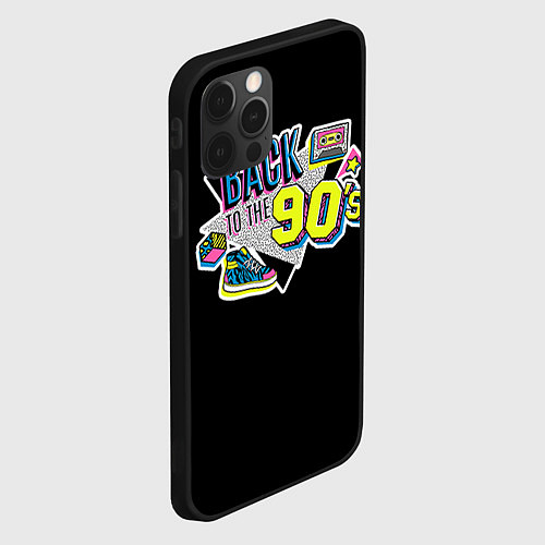 Чехол iPhone 12 Pro Max Назад в 90-е! / 3D-Черный – фото 2