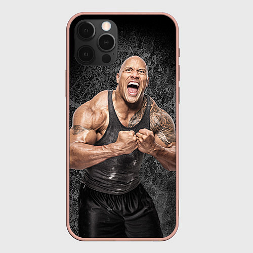 Чехол iPhone 12 Pro Max Dwayne Johnson / 3D-Светло-розовый – фото 1