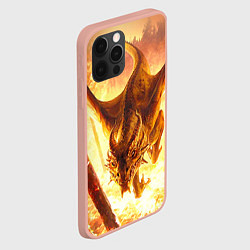 Чехол для iPhone 12 Pro Max Дракон, цвет: 3D-светло-розовый — фото 2