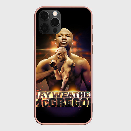 Чехол iPhone 12 Pro Max Mayweather vs McGregor / 3D-Светло-розовый – фото 1