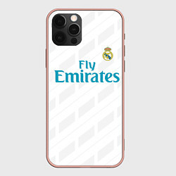 Чехол для iPhone 12 Pro Max Real Madrid, цвет: 3D-светло-розовый