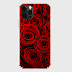 Чехол для iPhone 12 Pro Max Красные розы, цвет: 3D-светло-розовый