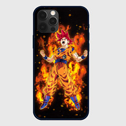 Чехол для iPhone 12 Pro Max Fire Goku, цвет: 3D-черный