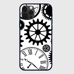 Чехол для iPhone 12 Pro Max Часы и шестеренки, цвет: 3D-черный