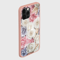 Чехол для iPhone 12 Pro Max Букет из роз, цвет: 3D-светло-розовый — фото 2