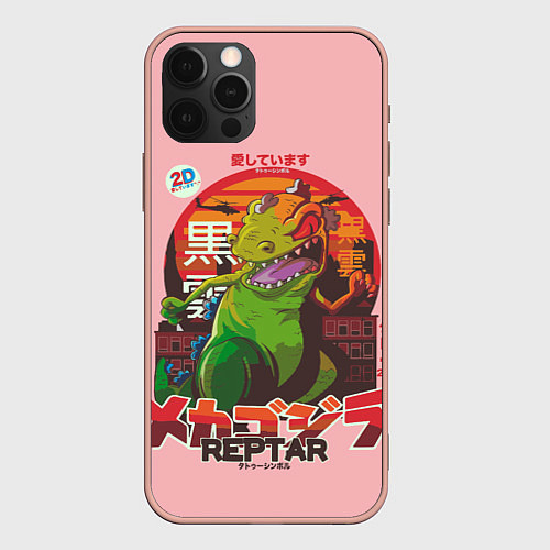 Чехол iPhone 12 Pro Max Godzilla Reptar / 3D-Светло-розовый – фото 1