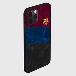 Чехол для iPhone 12 Pro Max FC Barcelona: Dark polygons, цвет: 3D-черный — фото 2