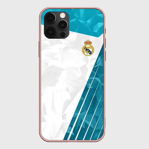 Чехол iPhone 12 Pro Max FC Real Madrid: Abstract / 3D-Светло-розовый – фото 1