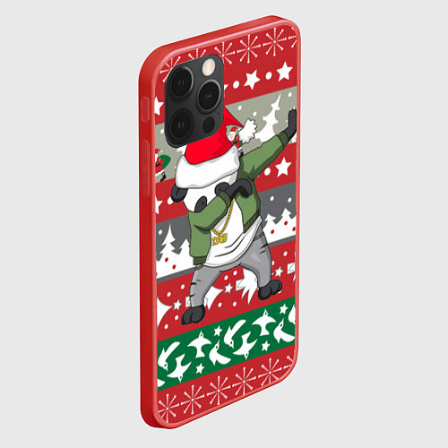 Чехол iPhone 12 Pro Max Panda Dab: Xmas / 3D-Красный – фото 2