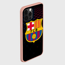 Чехол для iPhone 12 Pro Max FC Barcelona Lines, цвет: 3D-светло-розовый — фото 2