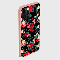 Чехол для iPhone 12 Pro Max Кустовые розы, цвет: 3D-светло-розовый — фото 2