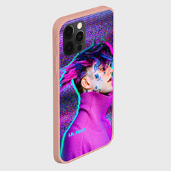 Чехол для iPhone 12 Pro Max Lil Peep: Glitch, цвет: 3D-светло-розовый — фото 2